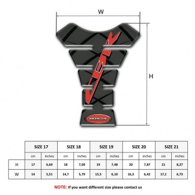 Honda Tank Pad Protector Dark Design Background and CBR Logo 
