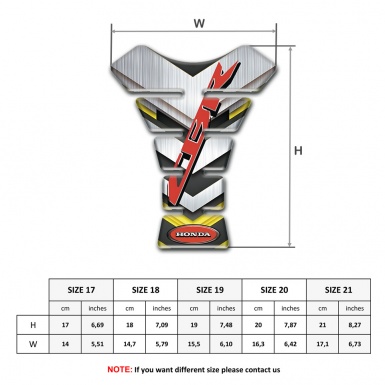 Honda Tank Guard Pads Silver Details Design CBR Version 