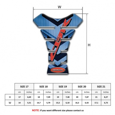 Honda Tank Protector Blue Nuance Base Red CBR Logo 