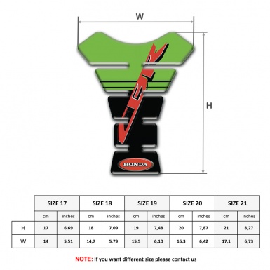 Honda Tank Guard Pads Black Green Decotration CBR Model 