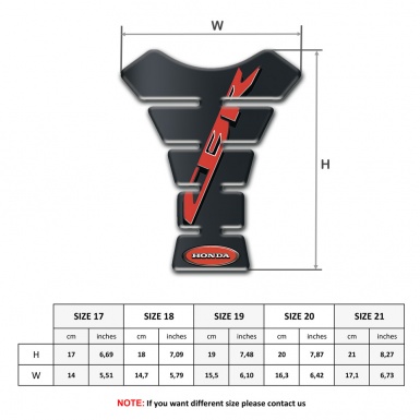Honda Tank Pad Protector Blending Gray Black Design CBR Logo 