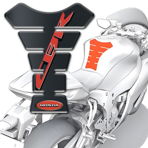 Honda Tank Pad Protector Blending Gray Black Design CBR Logo 