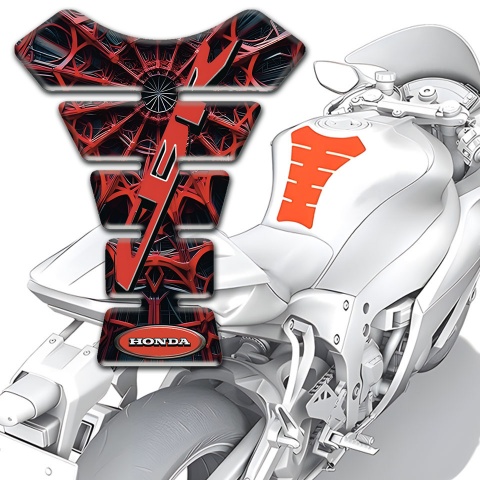 Honda Tank Protector 3D Red Spider Web Design CBR Style 