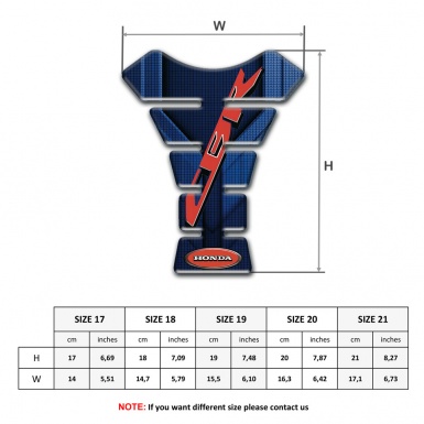 Honda Tank Guard Pads Dark Blue Details Design CBR Style 