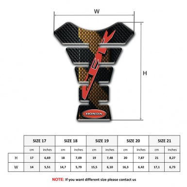 Honda Tank Pad Protector Brown Black Print Red CBr Logo 