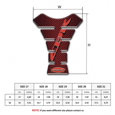 Honda Tank Pad Motorbike Red Carbon Style CBR Edition 