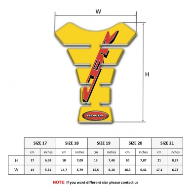 Honda Tank Protector Yellow Style CBR Logo 