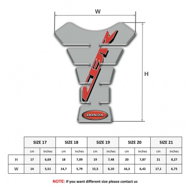 Honda Tank Protector Gray Style Red CBR Logo 