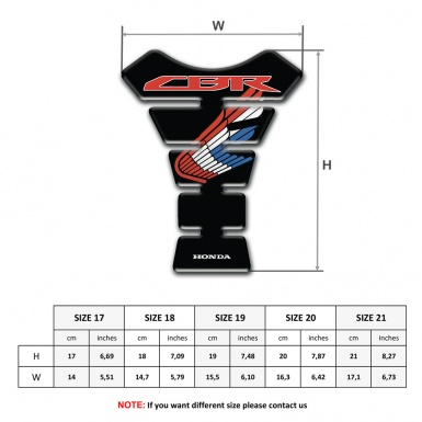 Honda Tank Pad Motorbike CBR Edition Wings Logo Stayle Black design 