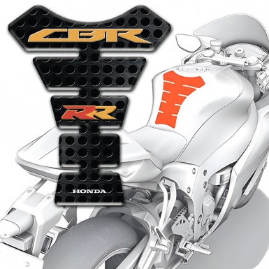 Honda Tank Pad Protector Perforated Black Base Effect CBR RR Logo 