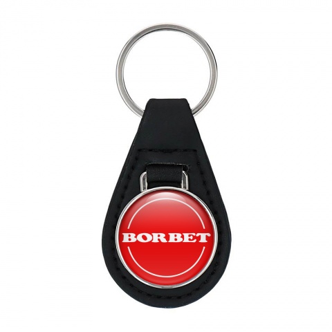 Borbet Leather Keychain Red White Design