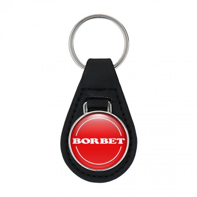 Borbet Leather Keychain Red White Design
