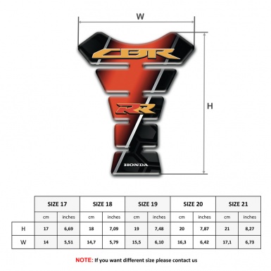 Honda Tank Protector Orange Black Design CBR RR Type 