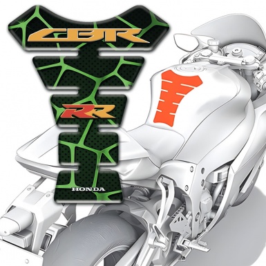 Honda Tank Fuse Black with Green Patterns Design CBR RR Style 