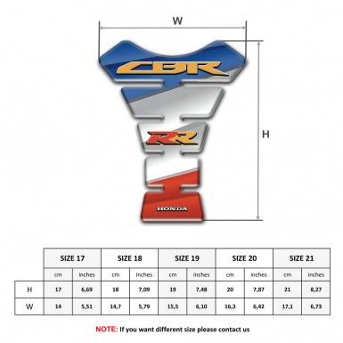Honda Tank Pad Protector Colorful Style CBR RR Logo 