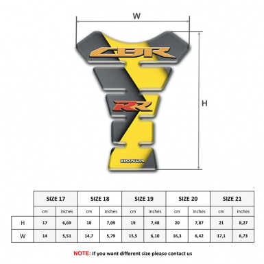 Honda Tank Pad Motorbike Grey Yellow Background RR Type 