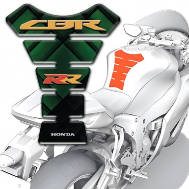 Honda Tank Pad Protector Green Black Base Fire Logo Style 