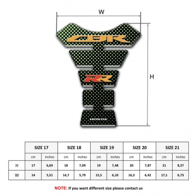Honda Tank Pad Protector Black with Green Dots Design CBR RR Style 
