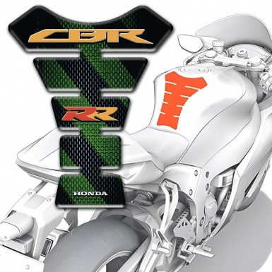 Honda Tank Pad Motorbike Green Black Diagonal Bands Design 