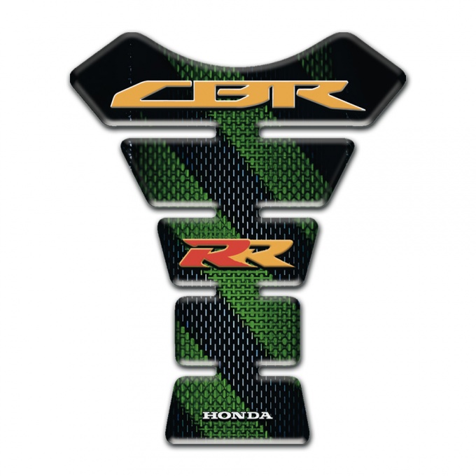 Honda Tank Pad Motorbike Green Black Diagonal Bands Design 