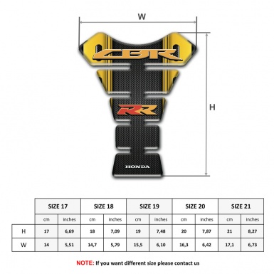 Honda Tank Pad Motorbike High End Black Yellow Base Style RR Edition 