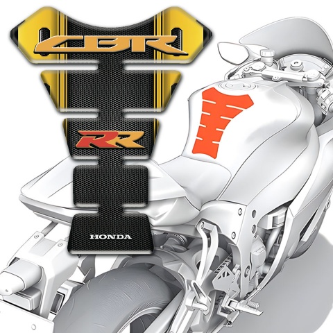 Honda Tank Pad Motorbike High End Black Yellow Base Style RR Edition 