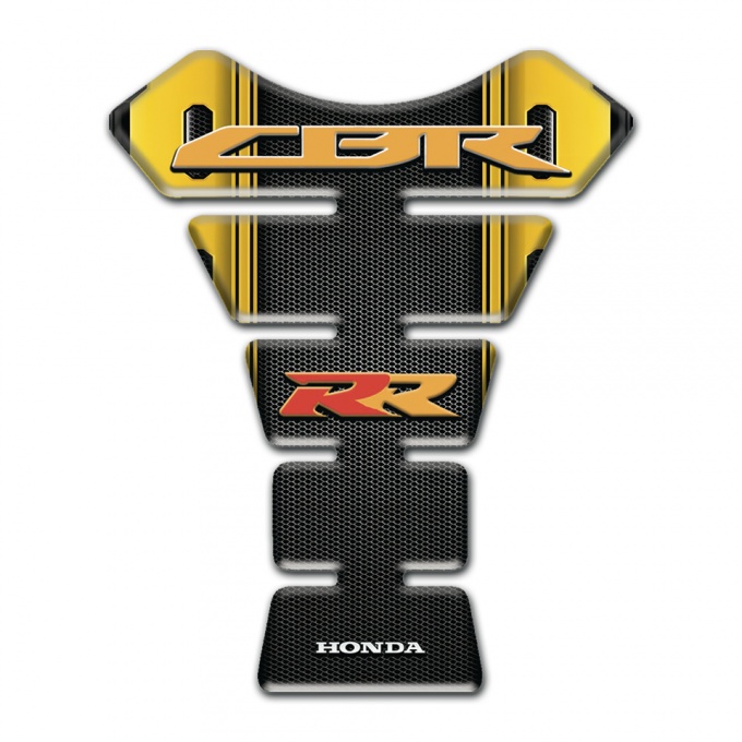 Honda Tank Pad Motorbike High End Black Yellow Base Style RR Edition 