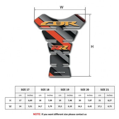 Honda  Tank Protector Orange Grey Diagonal Bands RR Edition 