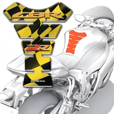 Honda Tank Fuse Black Yellow Squares RR edition 