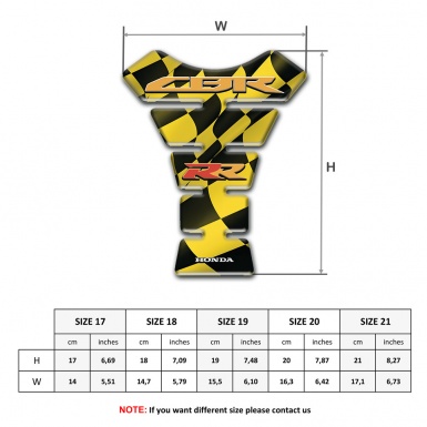 Honda Tank Fuse Black Yellow Squares RR edition 
