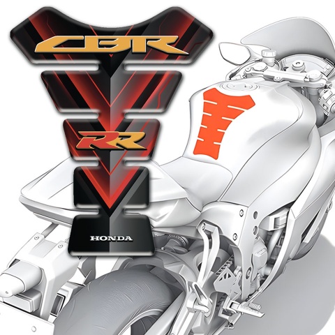 Honda Tank Guard Pads Black Grey Base with Red patterns RR Edition 