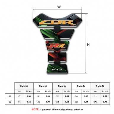 Honda Tank Fuse Green Red Crossed Colors Design RR Style 