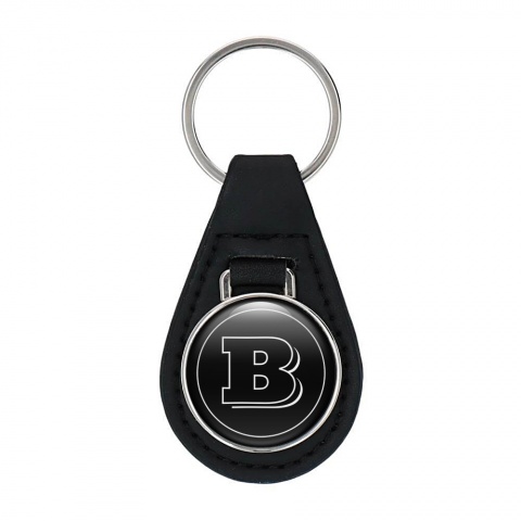 Brabus Leather Keychain Black White Classic Design