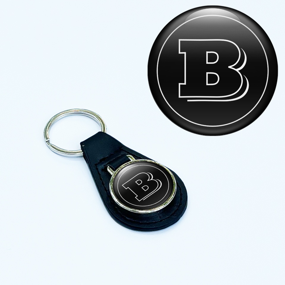 Brabus Leather Keychain Black White Classic Design | Keychains ...