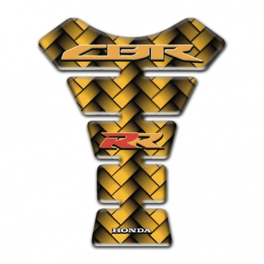 Honda Tank Guard Pads CBR RR Logo Yellow Braid Design 
