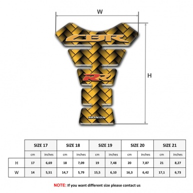 Honda Tank Guard Pads CBR RR Logo Yellow Braid Design 