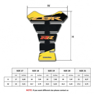Honda Tank Pad Protector CBR RR Edition Yellow Black background 