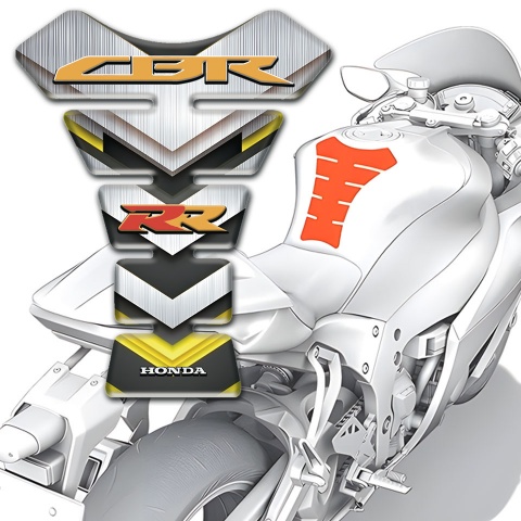 Honda Tank Pad Motorbike Silver Elemets Style RR Edition 