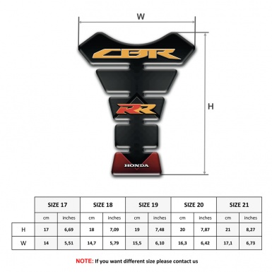 Honda Tank Protector Clear Black red Base Style RR Edition 