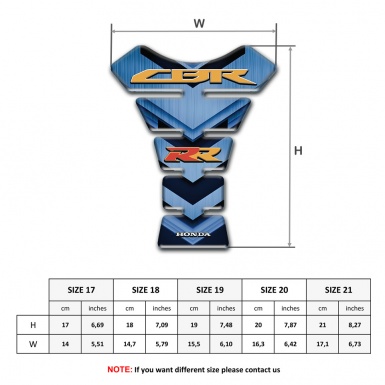 Honda Tank Pad Protector Navy Blue Elements Style CBR RR Logo 