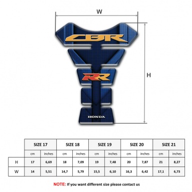 Honda Tank Guard Pads CBR logo Dark Blue Style 