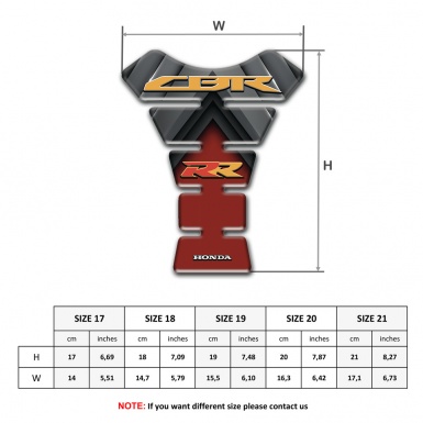 Honda Tank Pad Protector RR Style Motorcycle Edition 