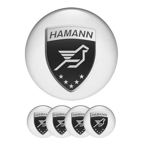 BMW Hamann Domed Stickers Wheel Center Cap Black Badge