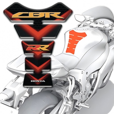 Honda Tank Pad Motorbike Red V Shape Lights Effect CBR RR Logo 