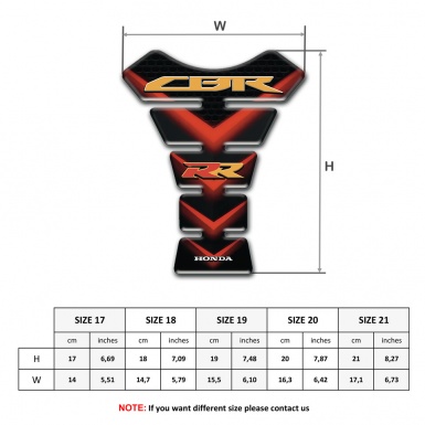 Honda Tank Pad Motorbike Red V Shape Lights Effect CBR RR Logo 