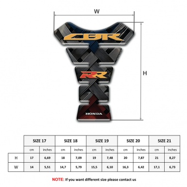 Honda Tank Pad Motorbike Crossed Belts Effect CBR RR logo 