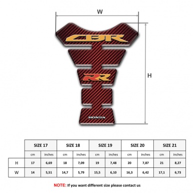 Honda Tank Protector Red Carbon Style Base CBR RR Logo 