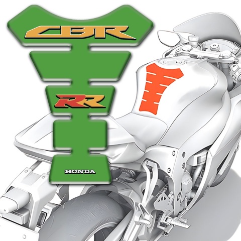 Honda Tank Pad Motorbike Green Base CBR RR Logo 