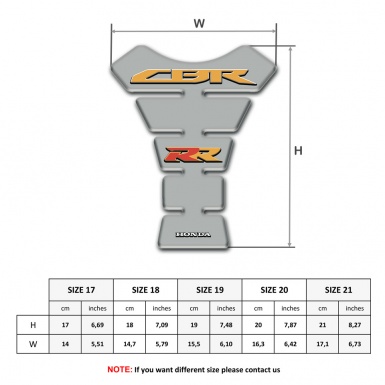 Honda Tank Protector Grey Print CBr RR logo 