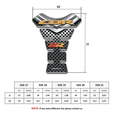 Honda Tank Protector Center  Silicone Sticker CBR RR Version 